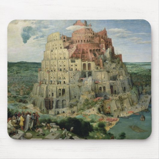 Turm von Babel, 1563 (Öl auf Tafel) Mousepad (Vorne)