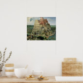 Turm von Babel, 1563 (Öl auf Tafel) Poster (Küche)