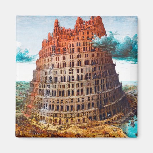 Turm von Babel, Pieter Bruegel der Ältere Magnet (Vorne)