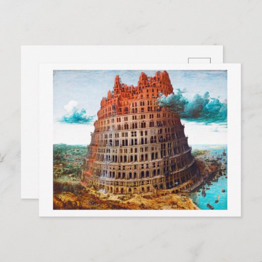 Turm von Babel, Pieter Bruegel der Ältere Postkarte (Vorne/Hinten)