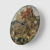 Turm von Babel von Peter Bruegel dem Älteren Runde Wanduhr (Winkel)
