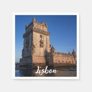 Turm von Belem bei Sonnenuntergang in Lissabon, Po Serviette