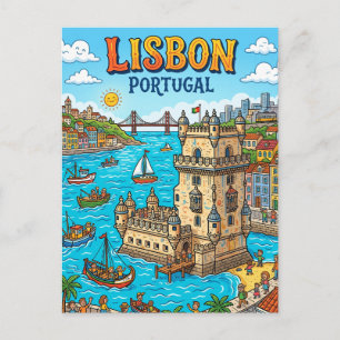 Turm von Belém Lissabon Portugal Postkarte