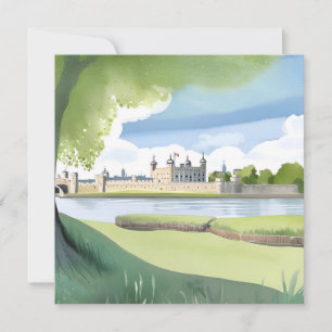 Turm von London UK Aquarell-Landschaft Karte