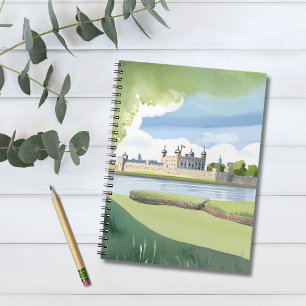 Turm von London UK Aquarell-Landschaft Notizblock