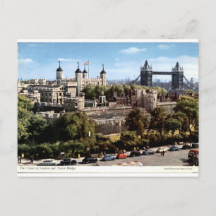 Turm von London und Tower Bridge im Vintage-Stil Postkarte
