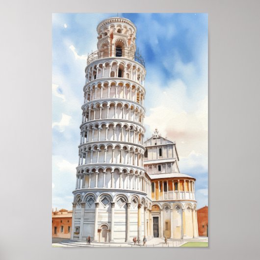 Turm von Pisa Italien Berühmter Reiseort Poster (Vorne)