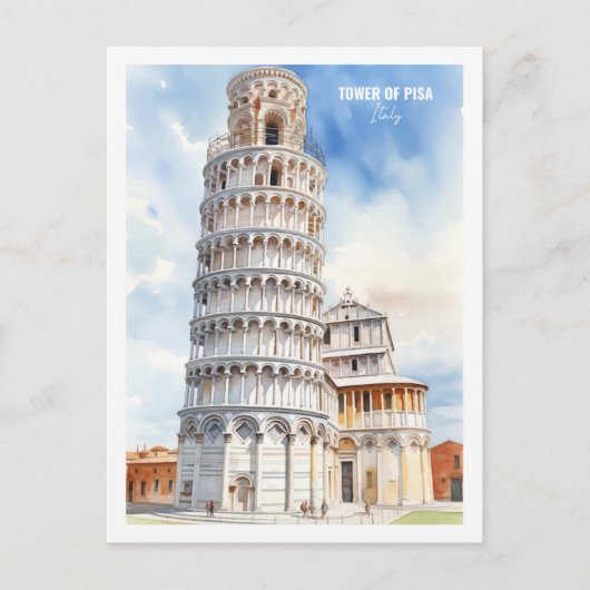 Turm von Pisa Italien Berühmter Reiseort Postkarte (Vorderseite)