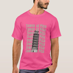 Turm von Pisa. Italien Berühmter Turm. Ästhetik T-Shirt