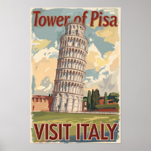 Turm von Pisa Italien Malerischer Rundgang Kunstvo Poster