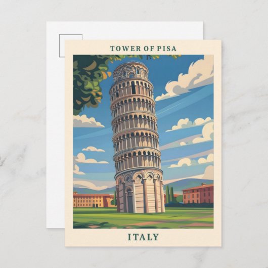Turm von Pisa Italien Parco Civico-Ciani Postkarte (Vorne/Hinten)