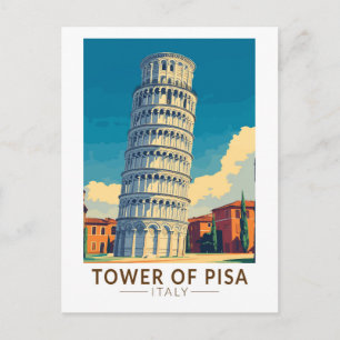 Turm von Pisa Italien Reise Kunst Vintage Postkarte