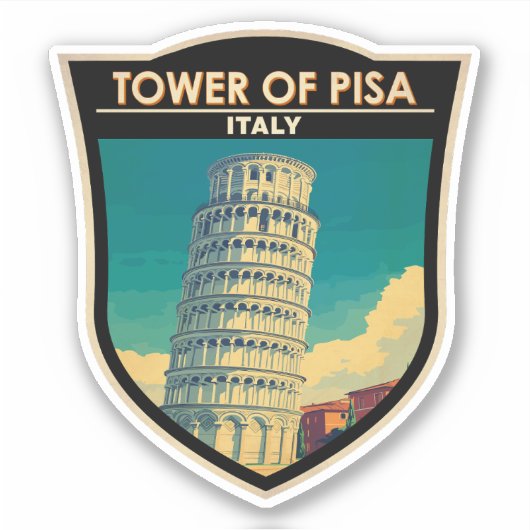 Turm von Pisa Italien Reisen Vintag Aufkleber (Vorderseite)