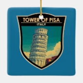 Turm von Pisa Italien Reisen Vintag Keramikornament (Rückseite)