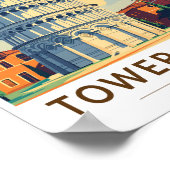 Turm von Pisa Italien Reisen Vintag Poster (Ecke)