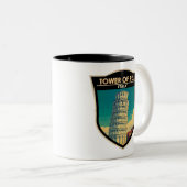Turm von Pisa Italien Reisen Vintag Zweifarbige Tasse (VorderseiteRechts)