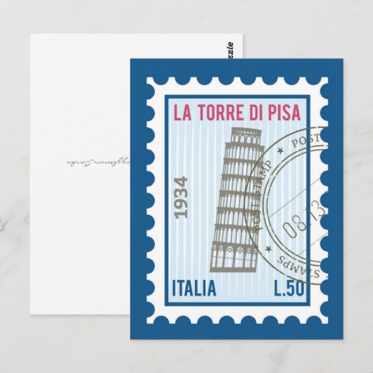 Turm von Pisa Postkarte (Vorne/Hinten)
