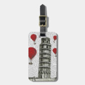Turm von Pisa und Red Hot Air Balloons Gepäckanhänger (Vorderseite vertikal)