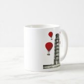 Turm von Pisa und Red Hot Air Balloons Kaffeetasse (VorderseiteRechts)