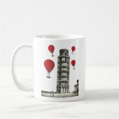Turm von Pisa und Red Hot Air Balloons Kaffeetasse (Links)