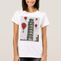 Turm von Pisa und Red Hot Air Balloons
