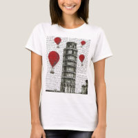Turm von Pisa und Red Hot Air Balloons