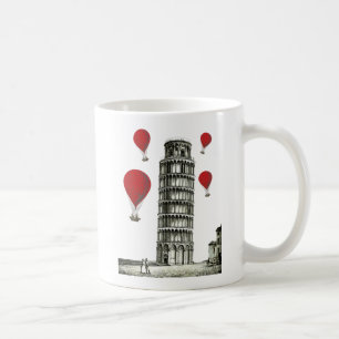 Turm von Pisa und von glühenden Luft-Ballonen Kaffeetasse