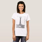 Turm-Zeichnen Paris, Texas Eiffel T-Shirt (Vorne ganz)