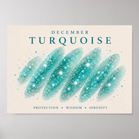 Turmalin-Geburtsstein-Turquoise-Kunst A4 Poster (Vorne)