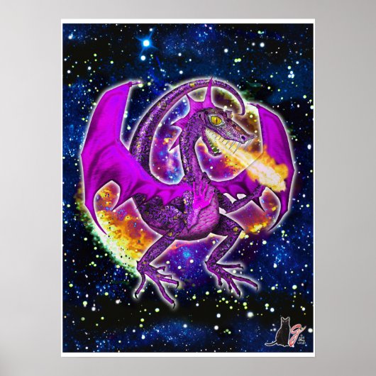 Turmalin Kosmischer Drache Poster (Vorne)
