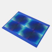 Türmatte mit blauem und türkisfarbenem Design (Schrägansicht)