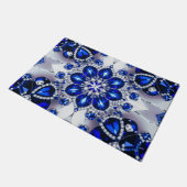 Türmatte mit blauweißem Farbdesign (Schrägansicht)