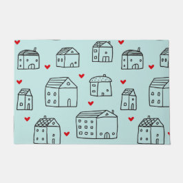 Türmatte mit Niedlichen Häusern und Herz