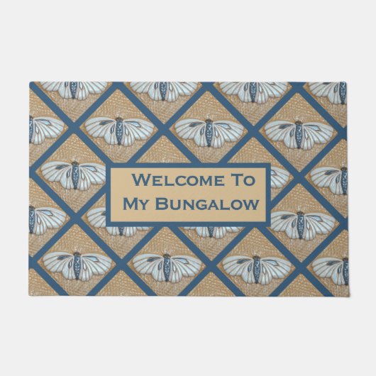 Türmatte mit weißen Moth-Fliesen (Vorderseite)