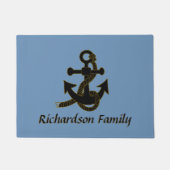 Türmatte - Schwarzer Anker mit Schiffsname (Vorderseite)