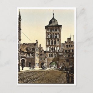 Turmbogen, Lubeck, Deutschland, selten Fotochrom Postkarte