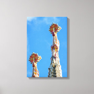 Türme der Sagrada Familia in Barcelona, Spanien Leinwanddruck