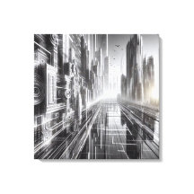 Türme von morgen: Eine Schwarz-Weiß-Metropole