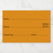 Turmeric Gold Food Labels für Zuhause und Küche Lebensmitteletikett (Einzelnes Label)