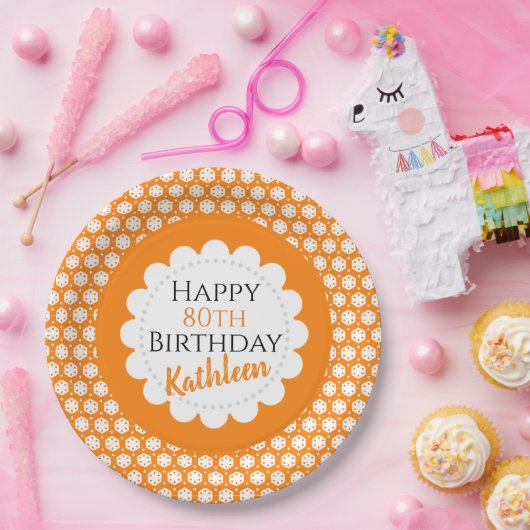 Turmeric Orange Citrus Geometry Pappteller (Party)