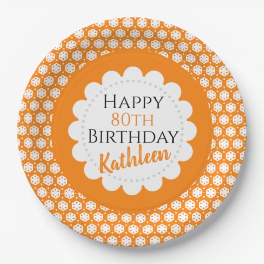 Turmeric Orange Citrus Geometry Pappteller (Vorderseite)