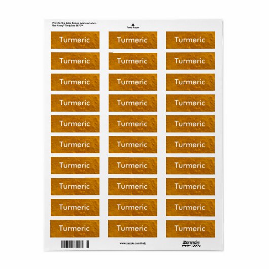Turmeric Spice Jar Labels (Vorne)