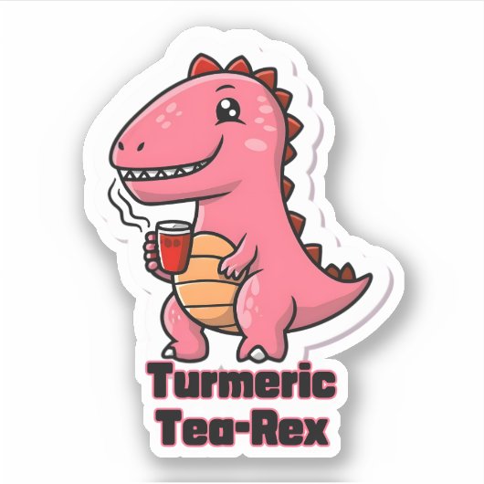 Turmeric Tea-Rex Aufkleber (Vorderseite)
