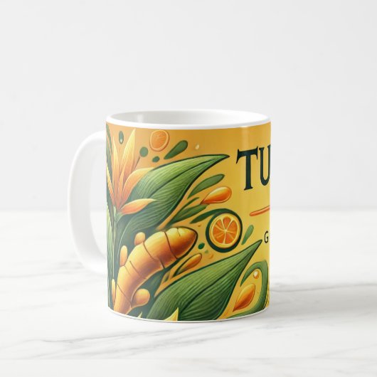 Turmeric Tee AI Art Kaffeetasse (Vorderseite Links)
