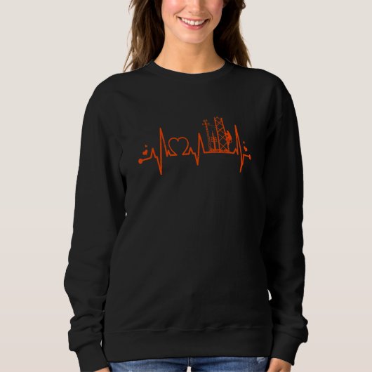 Turmkletterer Herzschlag Lufttechniker Zelle Absch Sweatshirt (Vorderseite)