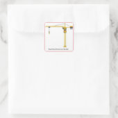 Turmkran-Fahrer Up hoch Quadratischer Aufkleber (Tasche)