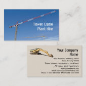 Turmkran und gelber Bagger Visitenkarte (Vorne/Hinten)