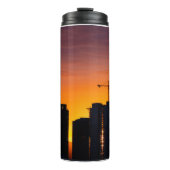 Turmkrane versilbern schönen Sonnenuntergang Thermosbecher (Vorderseite)