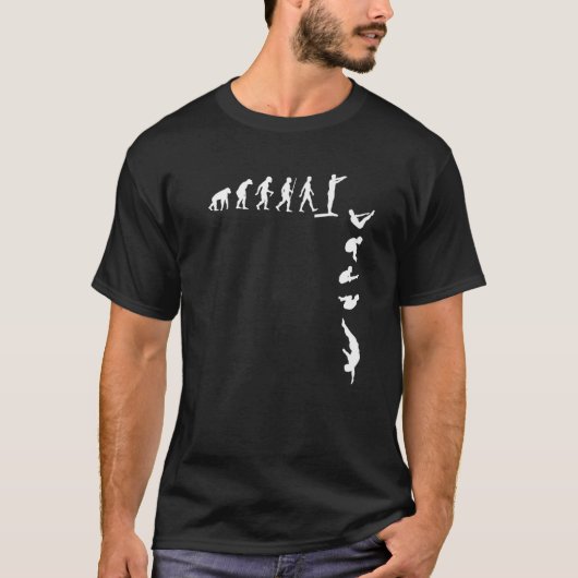 Turmspringen Plattform-Tauchen Evolution aquatisch T-Shirt (Vorderseite)
