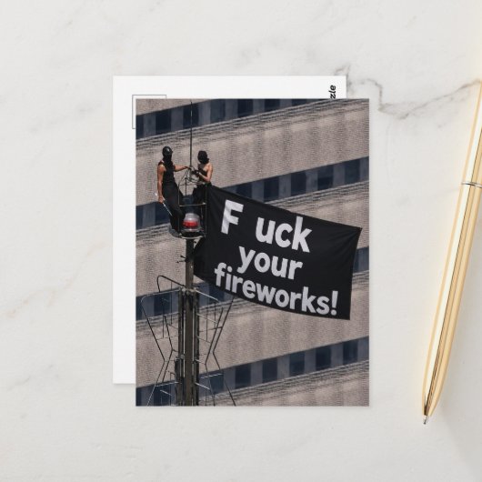 Turmsteiger Leck deine Feuerwerke Postkarte (Vorderseite/Rückseite Beispiel)